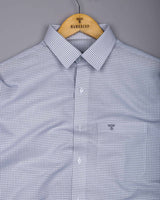 Lolo Light Gray With White Small Check Oxford Cotton Shirt