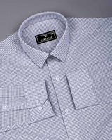 Lolo Light Gray With White Small Check Oxford Cotton Shirt