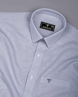 Lolo Light Gray With White Small Check Oxford Cotton Shirt