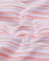 Lorix Orange Multi Stripe Linen Cotton Shirt
