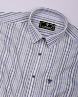 Brion Cream Multi Stripe Linen Cotton Shirt