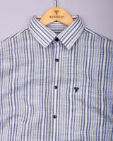 Brion Cream Multi Stripe Linen Cotton Shirt