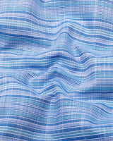 Brion Blue Multi Stripe Linen Cotton Shirt