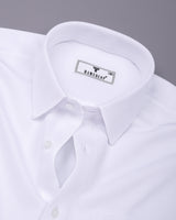 Moonfall White Dobby Texture Cotton Shirt
