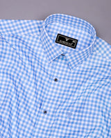 Nexon SkyBlue Twill Check Premium Giza Shirt