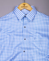 Nexon SkyBlue Twill Check Premium Giza Shirt
