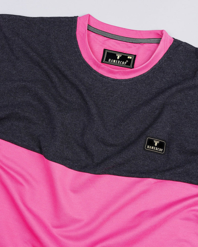 Rose Pink With Black Pique Pima Designer T-Shirt – hamercopglobal