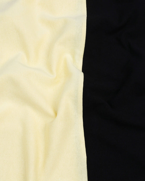 Corn Yellow With Black Premium Cotton Designer T-shirt