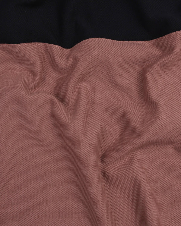 Rust Orange With Black Pique Pima Designer T-Shirt