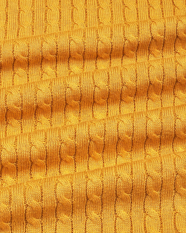 Potenza Turmeric Yellow Knitted Cotton Polo T-Shirt