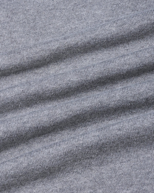 Vibrant Gray Melange Knitted Cotton Full Sleeves T-Shirt