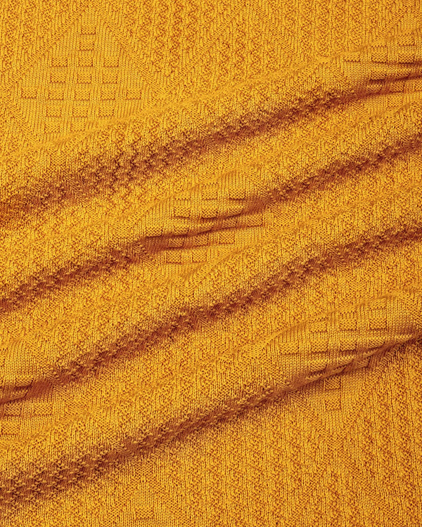 Lisson Turmeric Yellow Knitted Cotton T-Shirt