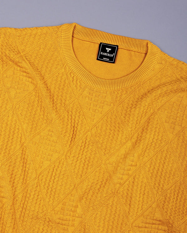 Lisson Turmeric Yellow Knitted Cotton T-Shirt