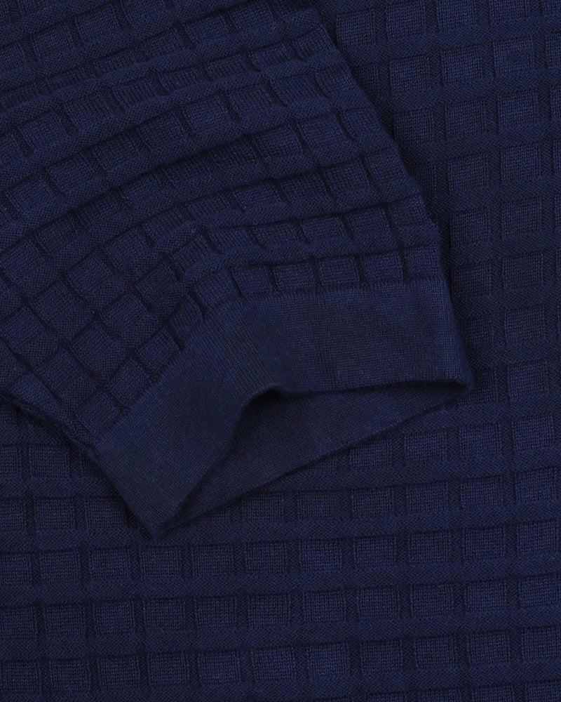 Krypton NavyBlue Knitted Cotton T-Shirt