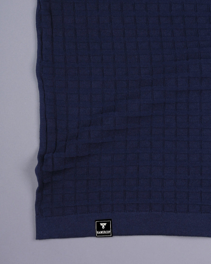 Krypton NavyBlue Knitted Cotton T-Shirt