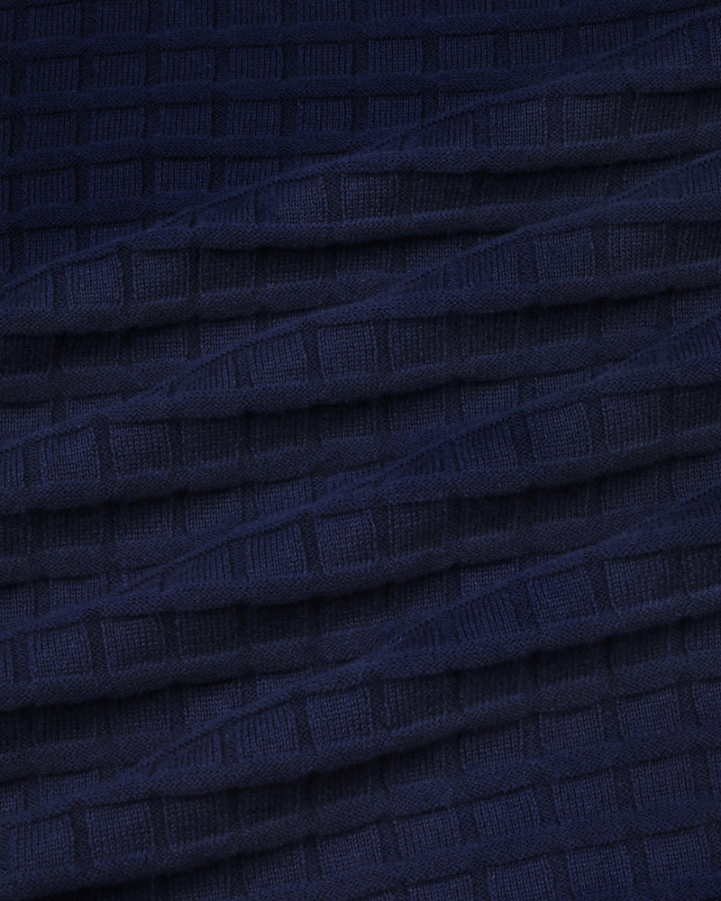 Krypton NavyBlue Knitted Cotton T-Shirt