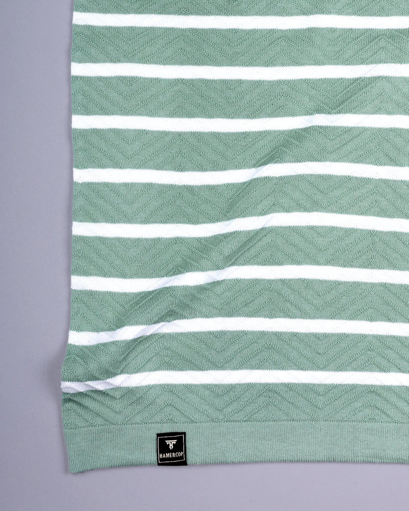 Parasail Pistachio Green Knitted Cotton T-Shirt