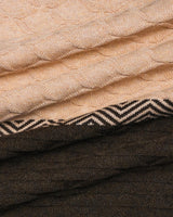 Gray With Cream And Green Knitted Cotton Designer T-Shirt