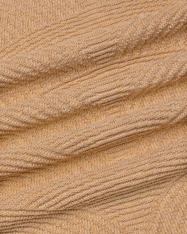 Loreto Clay Cream Knitted Cotton T-Shirt