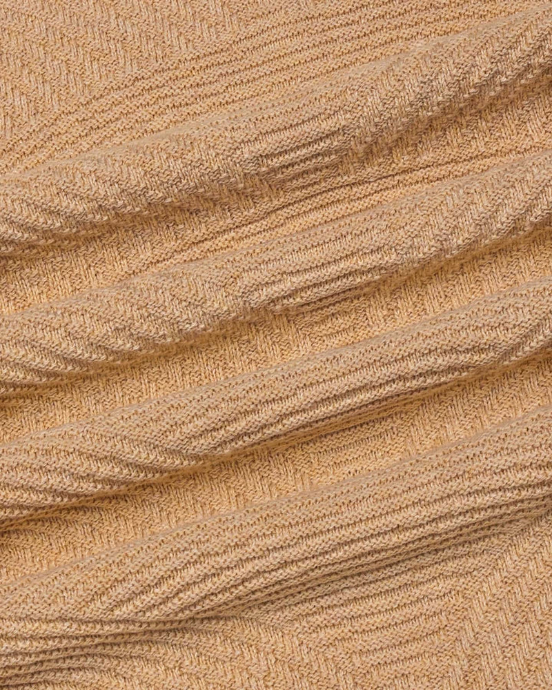 Loreto Clay Cream Knitted Cotton T-Shirt