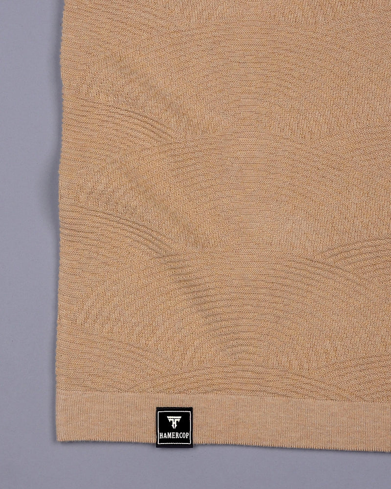 Loreto Clay Cream Knitted Cotton T-Shirt