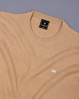 Loreto Clay Cream Knitted Cotton T-Shirt