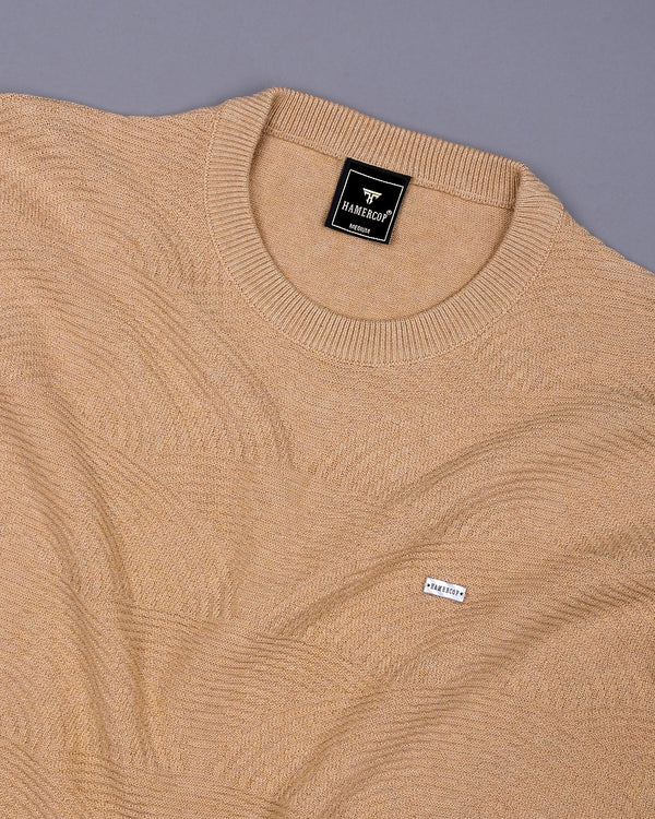 Loreto Clay Cream Knitted Cotton T-Shirt