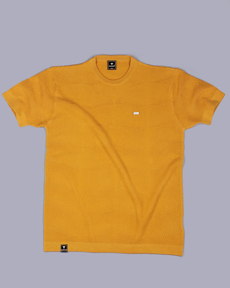 Loreto Turmeric Yellow Knitted Cotton T-Shirt