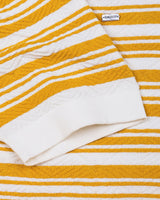 Tuzon Yellow Stripe Knitted Cotton T-Shirt