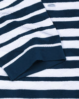 Aura Peacock Blue Stripe Knitted Cotton T-Shirt