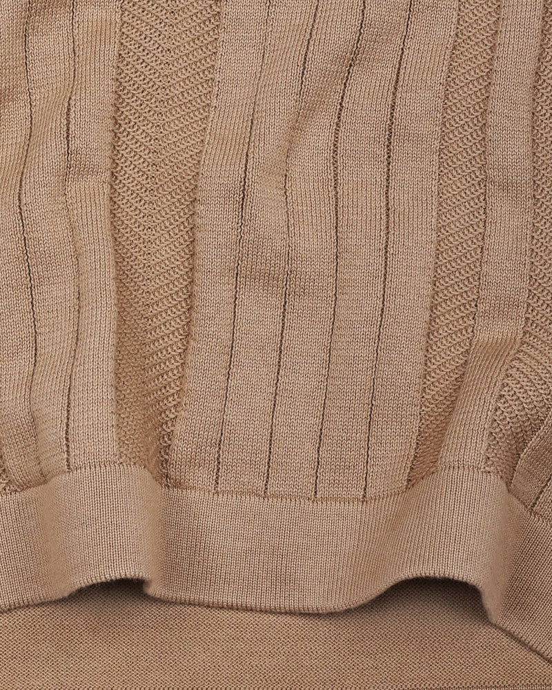 Croten Clay Cream Knitted Cotton T-Shirt