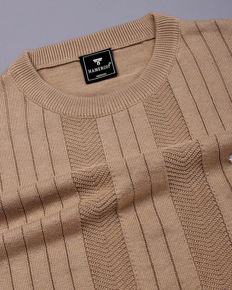 Croten Clay Cream Knitted Cotton T-Shirt