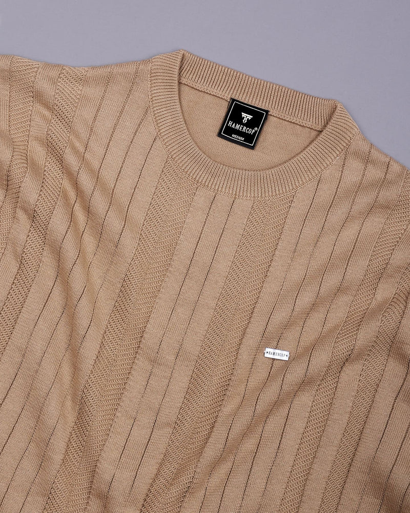 Croten Clay Cream Knitted Cotton T-Shirt