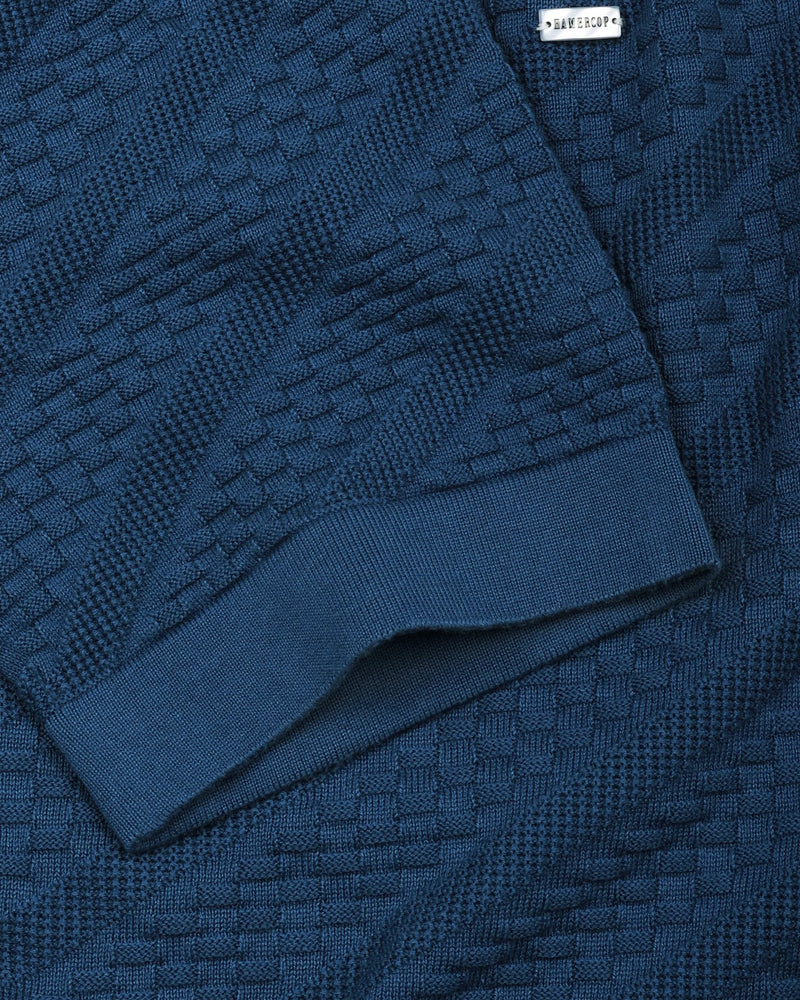 Richmond Tufts Blue Knitted Cotton T-Shirt