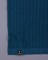 Ozone Steel Blue Knitted Cotton Polo T-Shirt