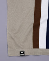 Kelvin Cream Knitted Cotton Zipper Polo Designer T-Shirt