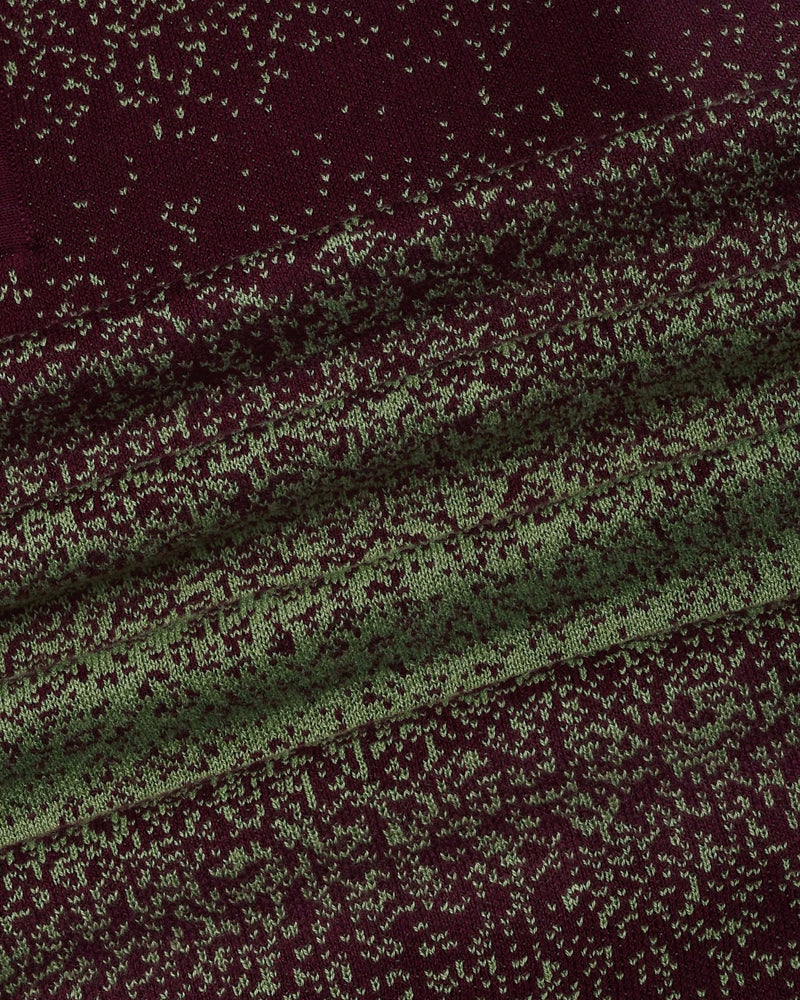 Green Sprinkle With Maroon Knitted Cotton Polo T-Shirt