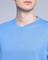 Carolina Blue With White Premium Cotton Designer T-shirt