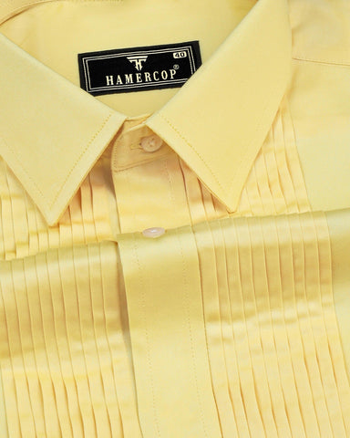 amazon yellow dress shirt Men's Light Yellow Long Sleeve Dress Shirt, Size: S, Color: Yellow