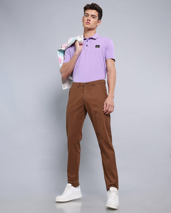 Chocolate Brown Stretch Cotton Chinos