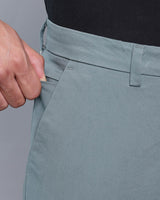 Dusty Mint Green Stretch Cotton Chinos