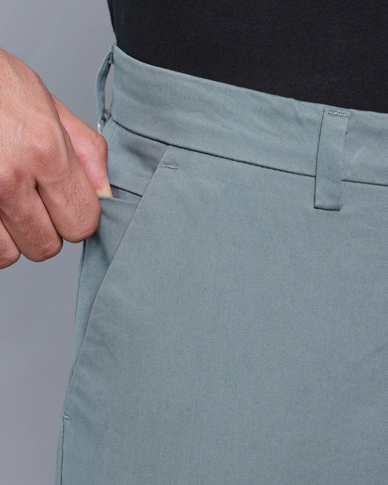 Dusty Mint Green Stretch Cotton Chinos