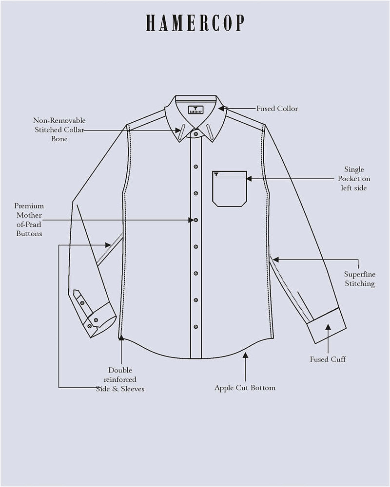 White Weft Stripe With Black Dotted Premium Dobby Cotton Shirt