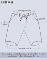 Grayish Off White Stretch Cotton Shorts